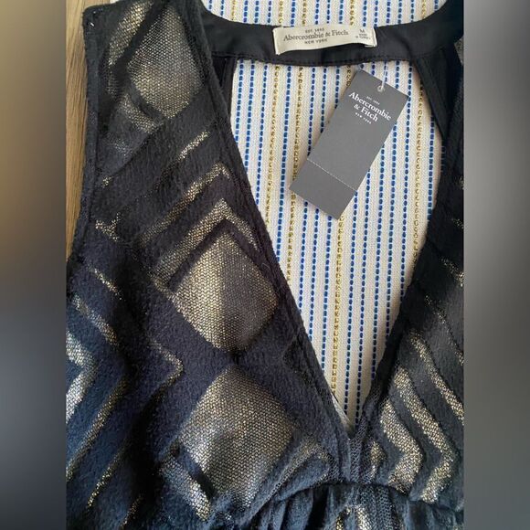 Abercrombie & Fitch black and gold sleeveless dress size medium - Picture 12 of 16